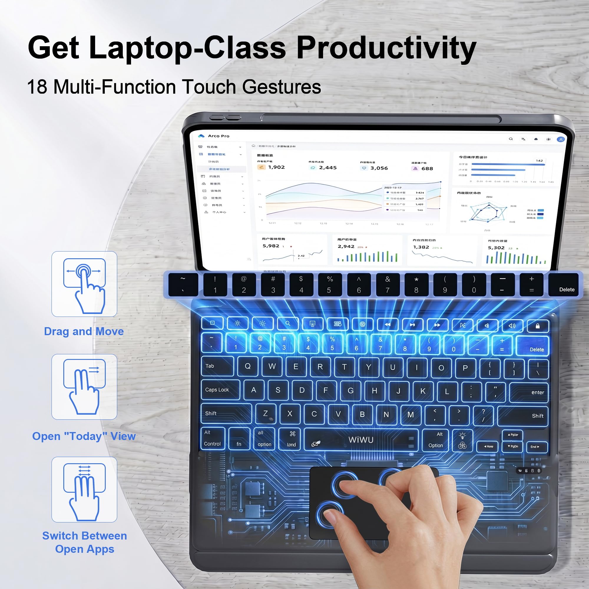 Amazon.com: WIWU Keyboard Case for iPad Air 13 Inch M4/M3/M2 Pro